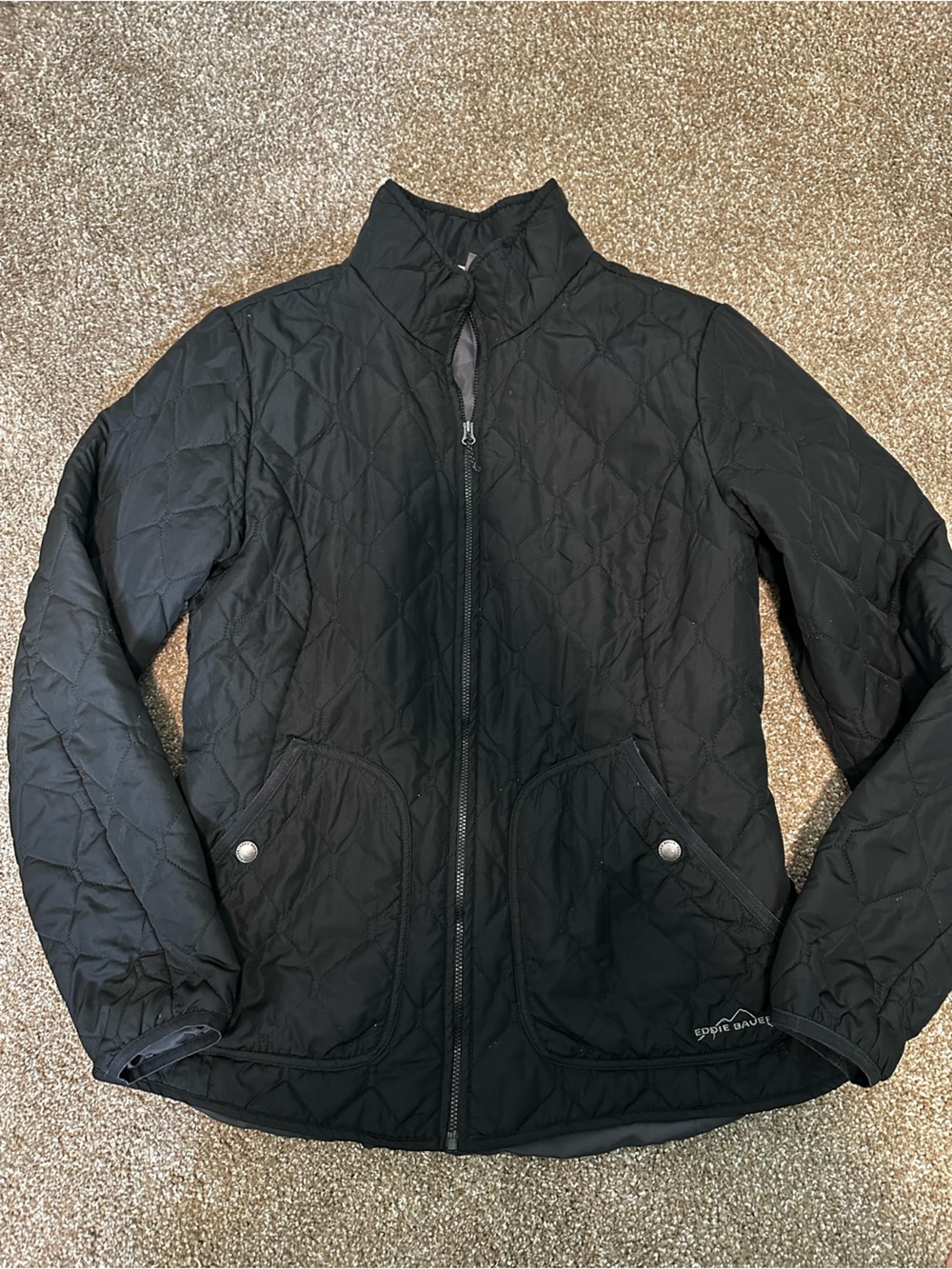 Eddie Bauer Black Quilted Puffer Jacket